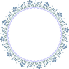 Round frame from decorative elements for decoration of cards and congratulations