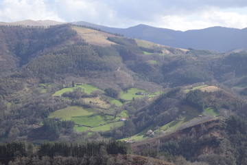 Awesome panoramic green nature Navarra Spain Europe