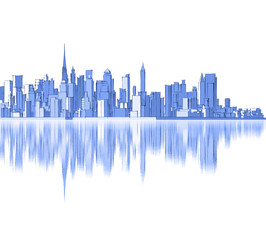 Fototapeta na wymiar city metropolis architectural landscape 3d illustration