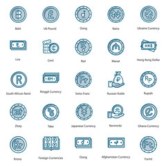  International Currencies Flat Vectors Pack 