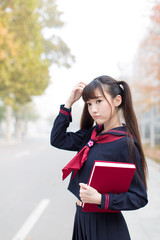 Fototapeta premium cute chinese female students
