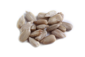 Sunflower seeds isolated on white