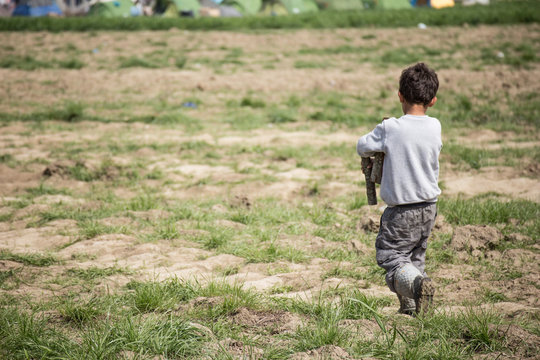Greece, Idomeni (border with Macedonia), March 22nd 2016: the biggest refugee camp in Europe at that time, hosting up to 11.000 people mostly from Syria, Afghanistan and Iraq.