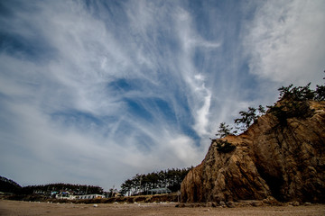Between the sky and the cliff.