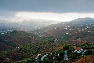 Obraz premium Countryside surrounding the Historic old town of Frigiliana, near Nerja, Costa del Sol, Andalusia, Southern Spain