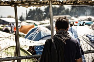 Greece, Idomeni (border with Macedonia), March 22nd 2016: the biggest refugee camp in Europe at that time, hosting up to 11.000 people mostly from Syria, Afghanistan and Iraq.