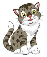 Cartoon cheerful cat