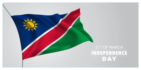 Namibia independence day greeting card, banner, horizontal vector illustration