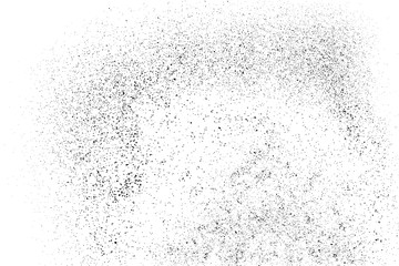 Black Grainy Texture Isolated On White Background. Dust Overlay. Dark Noise Granules. Digitally Generated Image. Vector Design Elements, Illustration, Eps 10.