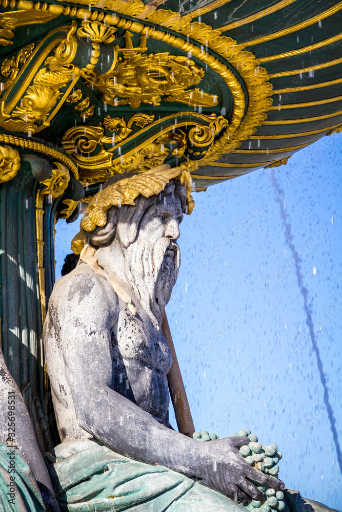 Canvas Prints Fountain of the Seas detail, Concorde Square, Paris