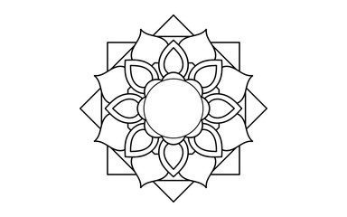 Fototapeta premium Circle pattern petal flower of mandala with black and white,Vector floral mandala relaxation patterns unique design with white background,Hand drawn pattern,concept meditation and relax