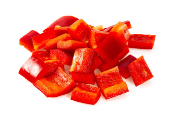 red fresh paprika isolated on white background