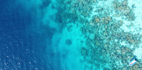 Surin Islands, Thailand. Panoramic aerial view of lagoon and forest. Mu Ko Surin National Park