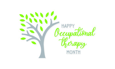Vector illustration on the theme of National Occupational therapy Month of April.