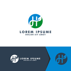 Letter H logo template design icon vector