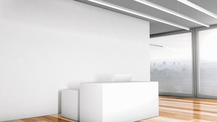 Reception of a white office