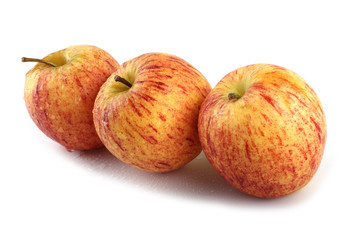 Fuji apples isolated on white
