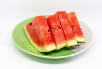 slice of watermelon on white background