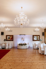 Preparation of the wedding hall for the wedding