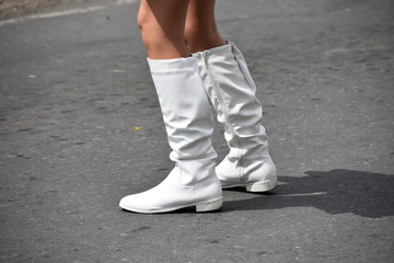 Fototapeta na wymiar white boots women 