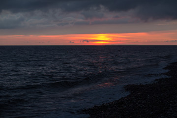 Beautiful sunset on the ocean