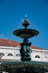 fountain in lisbon portugal photo