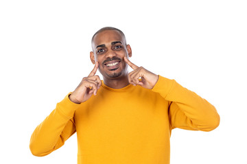 African guy with yellow T-shirt