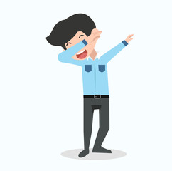 businessman character in dab pose vector