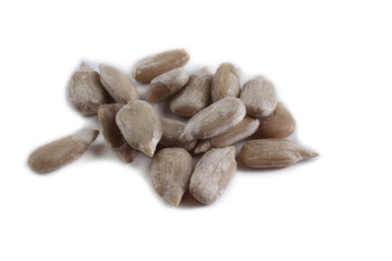 Sunflower seeds isolated on white