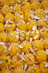 Sweet potato salad with almond slice