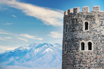 Ancient stone castle tower