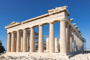 Fototapeta premium View of Acropolis. Famous place in Athens - capital of Greece. Ancient monuments.