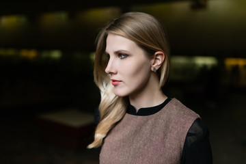 Portrait of beautiful young woman. Selective focus.