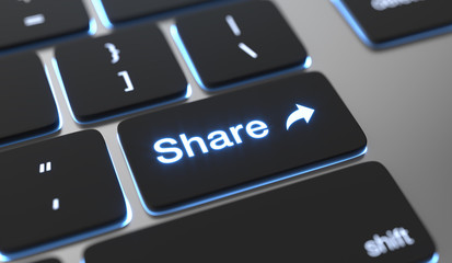 Fototapeta premium Share text written on keyboard button.