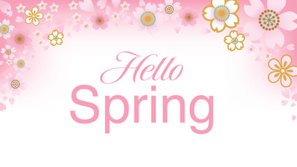 Naklejka premium Cherry blossom flower confetti - included words 