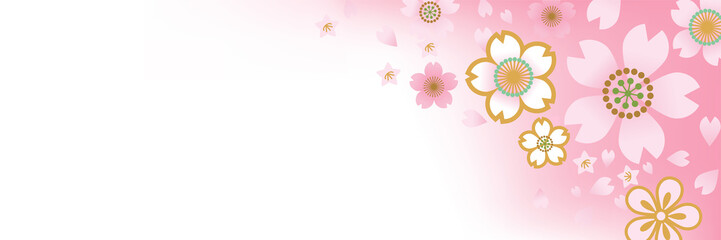 Cherry blossom flower confetti - banner ratio