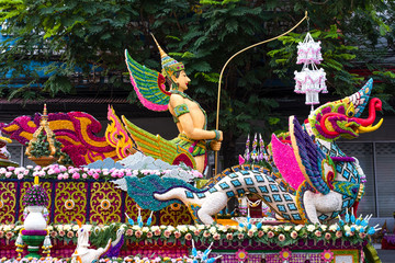 A flower Float in Chiang mai, Thailand Flower Festival 2020