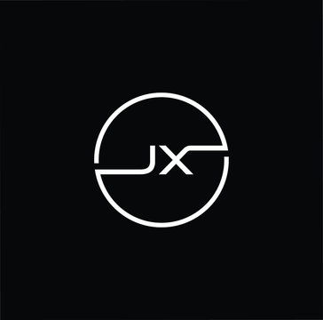 Minimal elegant monogram art logo. Outstanding professional trendy awesome artistic JX XJ initial based Alphabet icon logo. Premium Business logo White color on black background