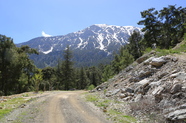 View on Tahtali Dagi mountain from famous Likya Yoly tourist way