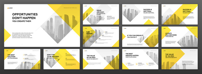 Business powerpoint presentation templates set. Use for modern keynote presentation background, brochure design, website slider, landing page, annual report, company profile, facebook banner