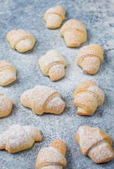 Homemade rugelach with jam filling,top view
