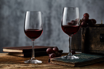 Glass red wine cup