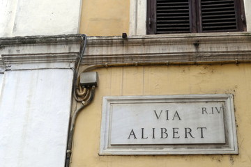 Fototapeta premium nomi delle strade e piazze di roma,italia
