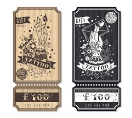 Old school traditional tattoo vertical flyers