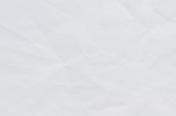 white crumpled paper texture background.