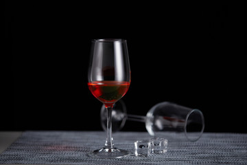 Glass red wine cup