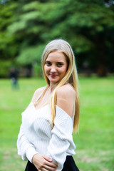 Obraz premium Freedome Happy young beautiful Woman Enjoying life at Nature park concept.