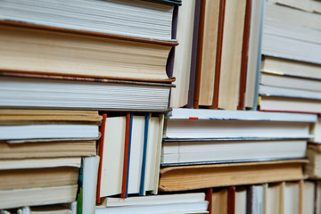 Books stack texture and background