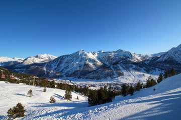 Panaromic View from mountain top - skiing - Montgenèvre, France 