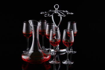 Glass red wine cup